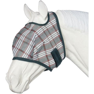 Tough1 Plaid Mesh Fly Mask (Hunter Green)