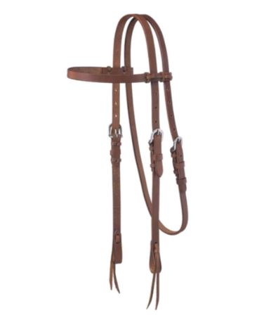 Tough 1 Harness Leather Browband Headstall with Tie Ends (5/8)