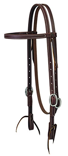 Weaver Working Cowboy Browband Headstall, Scalloped Hardware, Golden Chestnut