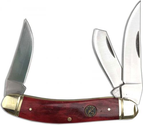 Roper Sowbelly Knife Traditional Pocket Knife Smooth Red Bone Handle